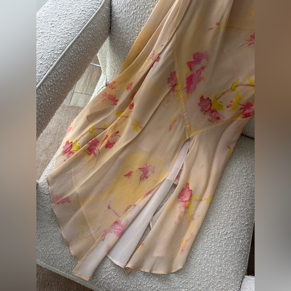 Flowy lace dress Floral Beige and Pink - Picture 3 of 6